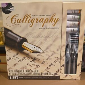 Calligraphy Set in Cream and Gold